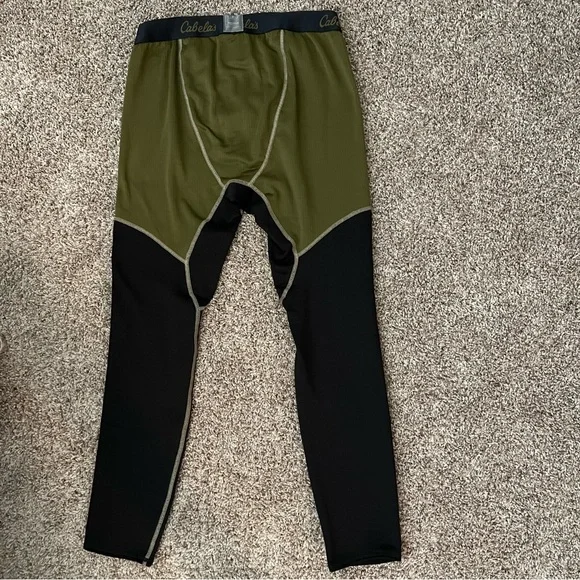 Cabela's E.C.W.C.S. Black and Green Thermal Base Layer Pant Size Large - Picture 4 of 7